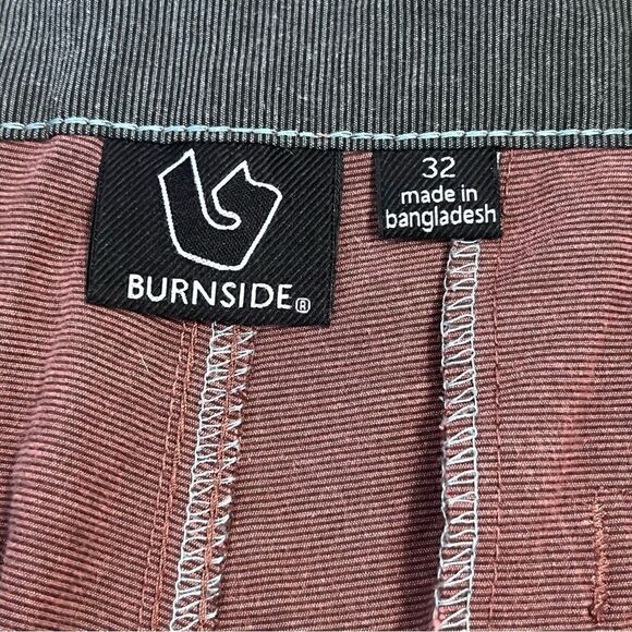 Men's Burnside Burgundy Flat Front Hybrid Shorts - Picture 7 of 9